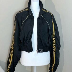 LF Bomber Jacket Cropped  Black SZ S Street Style Baggy Oversized Grunge Moto